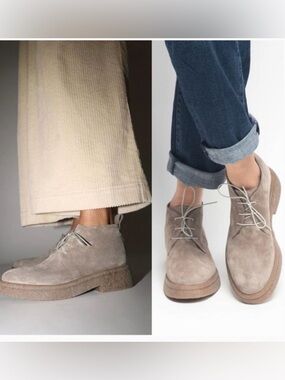 No.6 Desert Crepe Sole Boot in Stone Suede